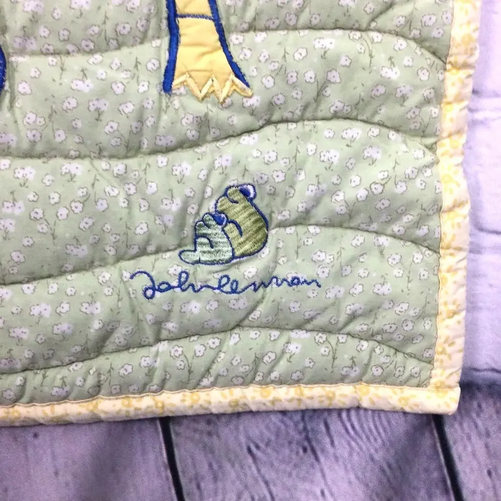 Carter's Yoko Ono John Lennon Real Love Animal Blue Baby Quilted Blanket 33 X 44